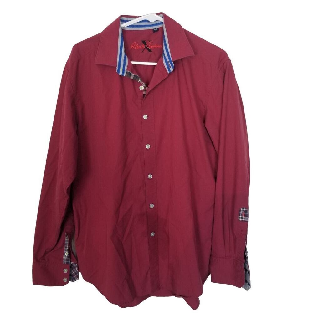 Robert Graham Mens Oxford Dress Shirt L Career Work Office Business Corp Holiday